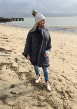 Load image into Gallery viewer, Limited Edition Luxury Grey Faux Fur Cape by Feathers Of Italy One Size - Feathers Of Italy 
