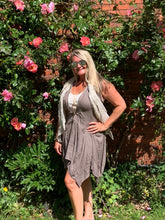 Load image into Gallery viewer, Vienna Zip Linen Dress in Mocha - Feathers Of Italy 
