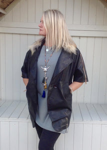 Positana Over Jacket in Black - Feathers Of Italy 