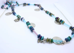 Mauri Necklace in Blue - Feathers Of Italy - Feathers Of Italy 