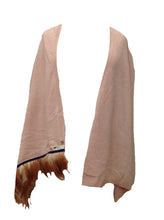 Load image into Gallery viewer, Naples Cashmere Scarf with Feather Trim in Pink - Feathers Of Italy 
