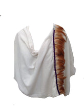 Load image into Gallery viewer, Naples Cashmere Scarf with Feather Trim in Cream - Feathers Of Italy 
