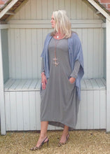 Load image into Gallery viewer, Santa Christina Button Poncho in Grey - Feathers Of Italy 
