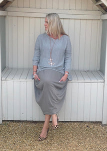 Lana Soft Knit in Silver - Feathers Of Italy 