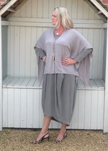 Load image into Gallery viewer, Santa Christina Button Poncho in Mink - Feathers Of Italy 
