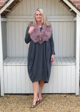 Load image into Gallery viewer, Marabou Feather Collar in Grey Lilac &amp; Mocha - Feathers Of Italy 
