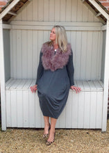 Load image into Gallery viewer, Marabou Feather Collar in Grey Lilac &amp; Mocha - Feathers Of Italy 
