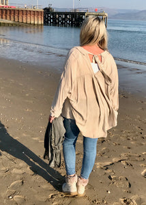 bow neck cotton shirt