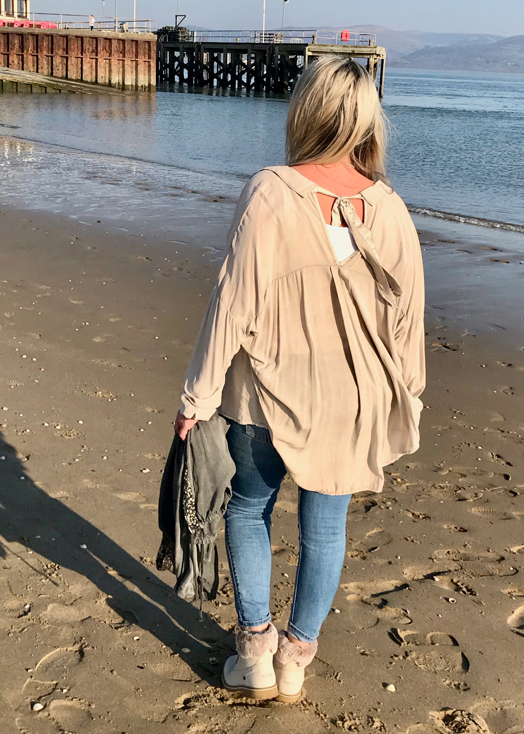 bow neck cotton shirt