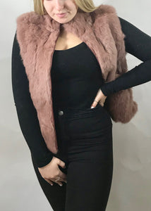 Fur Gilet in Pink by Feathers Of Italy - Feathers Of Italy 