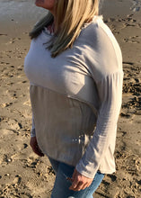 Load image into Gallery viewer, Raggy Edge Silk Layer Top in Stone Made In Italy By Feathers Of Italy One Size - Feathers Of Italy 
