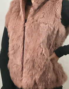 Fur Gilet in Pink by Feathers Of Italy - Feathers Of Italy 