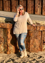Load image into Gallery viewer, Raggy Edge Silk Layer Top in Stone Made In Italy By Feathers Of Italy One Size - Feathers Of Italy 
