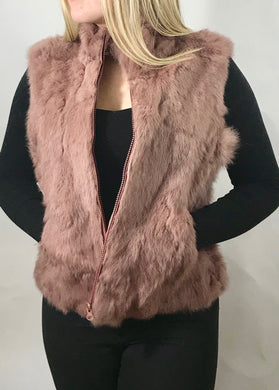 Fur Gilet in Pink by Feathers Of Italy - Feathers Of Italy 