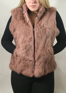 Fur Gilet in Pink by Feathers Of Italy - Feathers Of Italy 