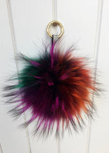 Load image into Gallery viewer, Peia Multicoloured Fur Pom Pom Keyring in Two Colours - Feathers Of Italy 
