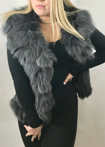 Luxury Fur Gilet in Slate Grey by Feathers Of Italy - Feathers Of Italy 