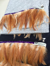 Load image into Gallery viewer, Naples Cashmere Scarf with Feather Trim in Navy - Feathers Of Italy 
