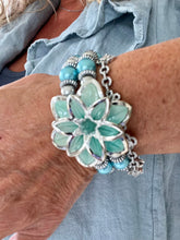Load image into Gallery viewer, Flower Bracelet Turquoise, Hot Pink or Pink
