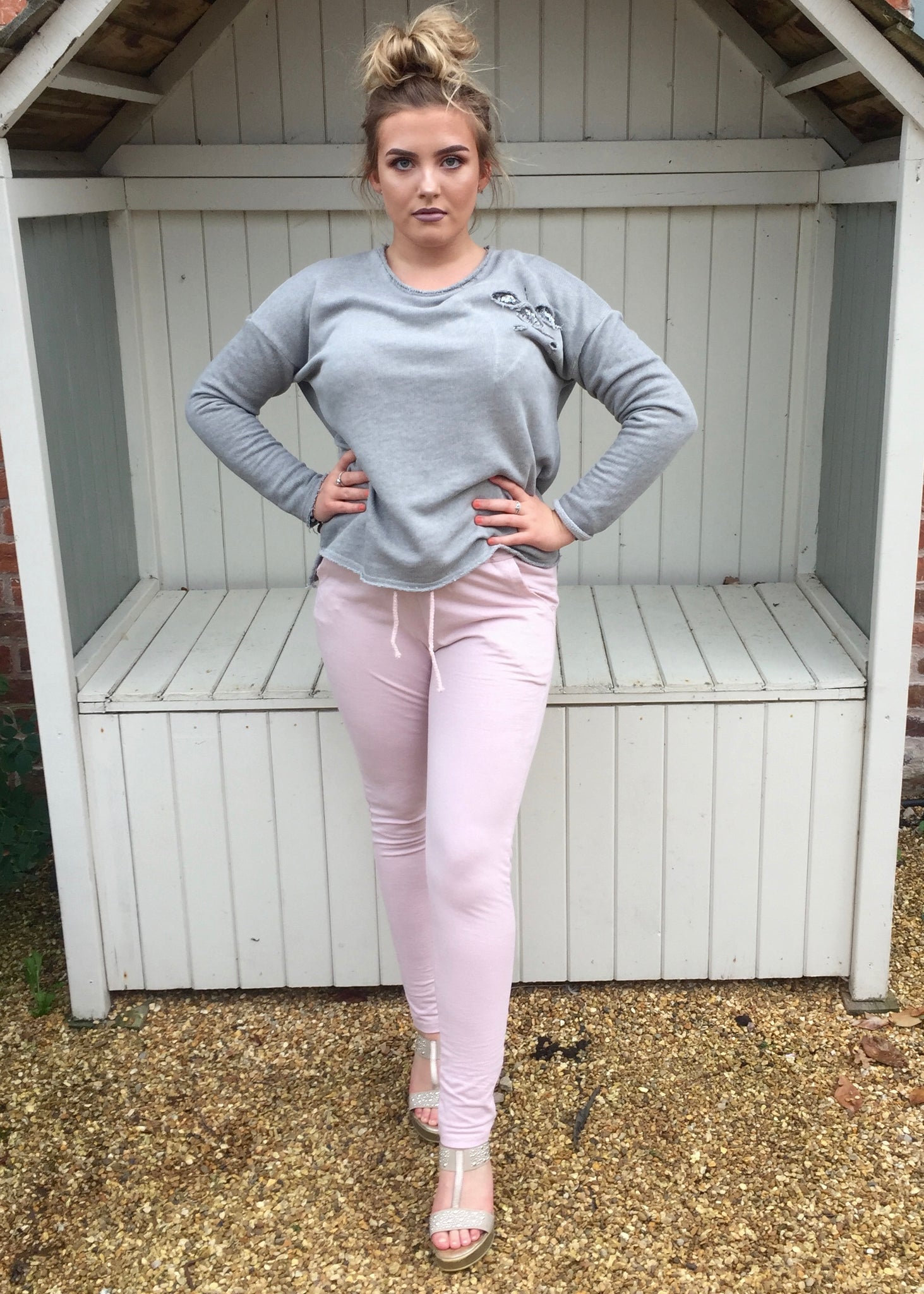 Slouchy Sweat Pants in Pink – Feathers Of Italy