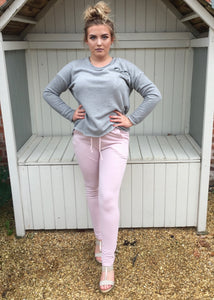 Slouchy Sweat Pants in Pink - Feathers Of Italy 