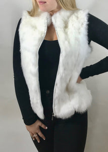 Fur Gilet in Snow White by Feathers Of Italy - Feathers Of Italy 