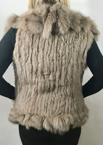 Luxury Fur Gilet in Mocha - Feathers Of Italy 