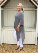 Load image into Gallery viewer, Side Detail Bobble Top Washed Grey - Feathers Of Italy 
