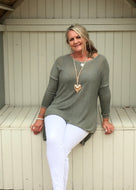 Lana Long Soft Knit in Green - Feathers Of Italy 