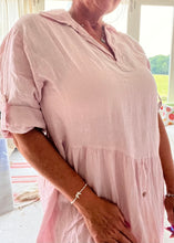 Load image into Gallery viewer, Romearno Linen Dress in Pink, Made In Italy By Feathers Of Italy One Size
