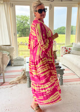 Load image into Gallery viewer, Positano Yoke detail Three tiered frill long Sleeve Maxi Dress
