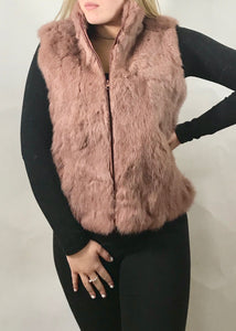 Fur Gilet in Pink by Feathers Of Italy - Feathers Of Italy 