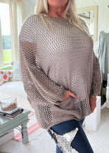 Load image into Gallery viewer, Valentino Loose Knit Baggy Jumper In Taupe Made in Italy by Feathers Of Italy
