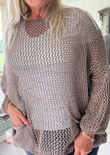 Load image into Gallery viewer, Valentino Loose Knit Baggy Jumper In Taupe Made in Italy by Feathers Of Italy
