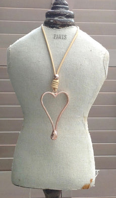 Large Heart Pendant in Rose Gold - Feathers Of Italy 