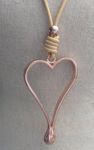 Large Heart Pendant in Rose Gold - Feathers Of Italy 