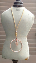 Load image into Gallery viewer, Rose Gold Pendant Necklace with Heart &amp; Hoop - Feathers Of Italy 
