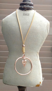 Rose Gold Pendant Necklace with Heart & Hoop - Feathers Of Italy 
