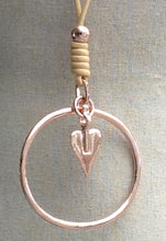 Load image into Gallery viewer, Rose Gold Pendant Necklace with Heart &amp; Hoop - Feathers Of Italy 

