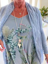 Load image into Gallery viewer, Florence Cotton Cardigan Wrap in Blue | Feathers Of Italy 
