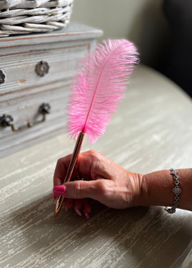 Pink Feather Ballpoint Pen