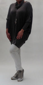 Pisa Snood Oversized Top in Mushroom - Feathers Of Italy 