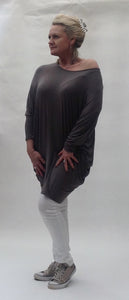 Pisa Snood Oversized Top in Mushroom - Feathers Of Italy 