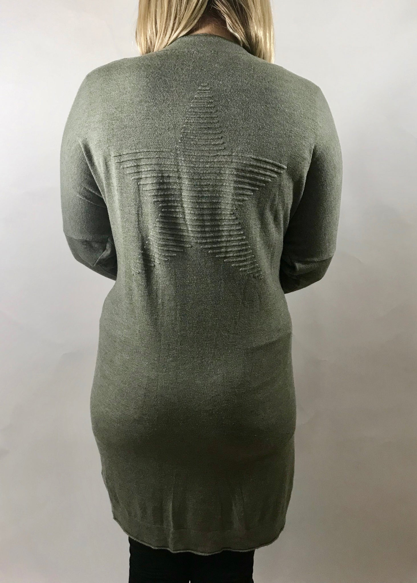 Limited Edition Star Jumper Dress with Star Buttons In Green
