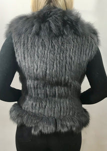 Luxury Fur Gilet in Slate Grey by Feathers Of Italy - Feathers Of Italy 