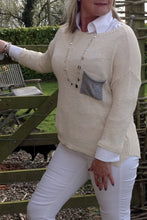 Load image into Gallery viewer, Ischia Patch Pocket Jumper in Cream - Feathers Of Italy 
