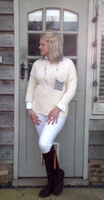 Load image into Gallery viewer, Ischia Patch Pocket Jumper in Cream - Feathers Of Italy 
