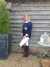 Load image into Gallery viewer, Ischia Patch Pocket Jumper in Navy - Feathers Of Italy 
