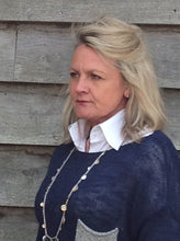 Load image into Gallery viewer, Ischia Patch Pocket Jumper in Navy - Feathers Of Italy 
