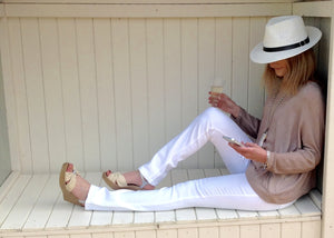 Florida Fine Knit Jumper in Pink - Feathers Of Italy 